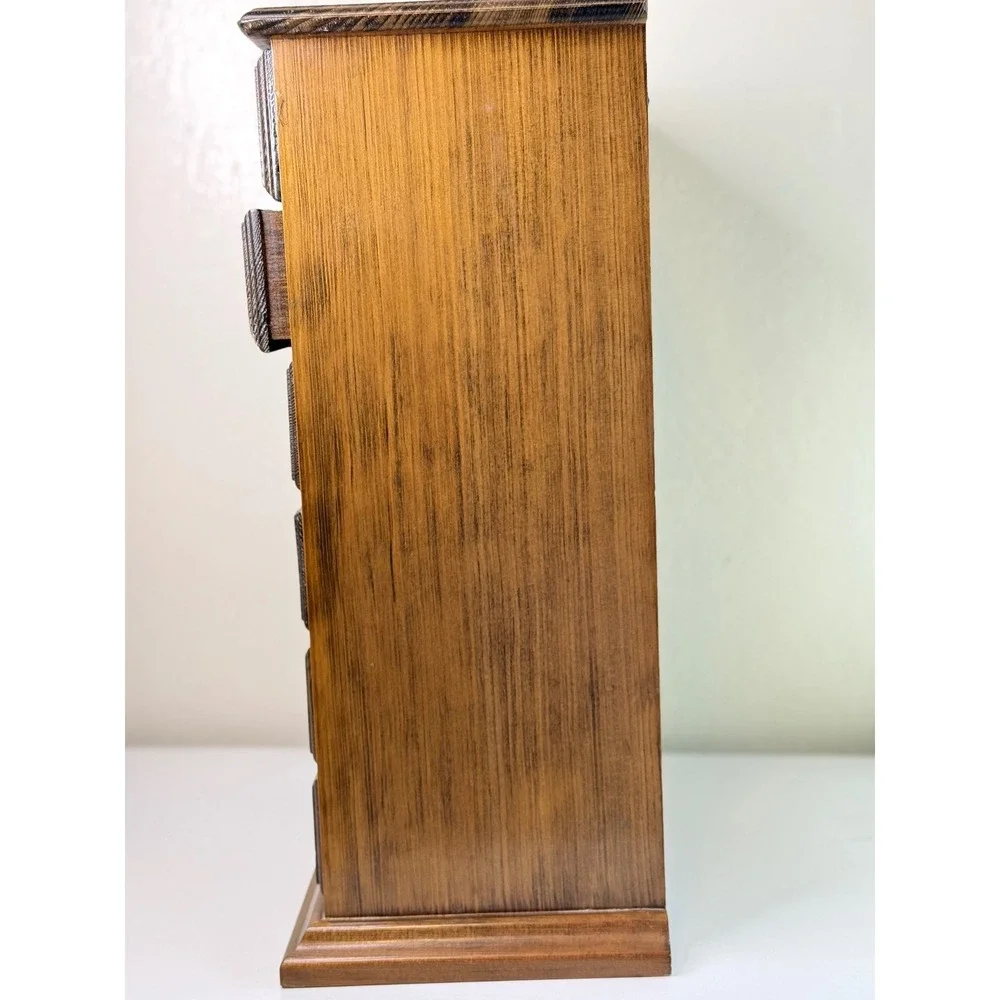 Vintage 1981 Avon Team Leader Jewelry Box Wooden Armoire Mirror 6 Drawers